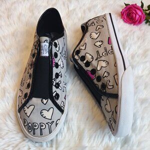 Coach “Bev” Poppy Slip-On Canvas Sneakers Women’s Size 7.5  2007 Y2K Pink Hearts